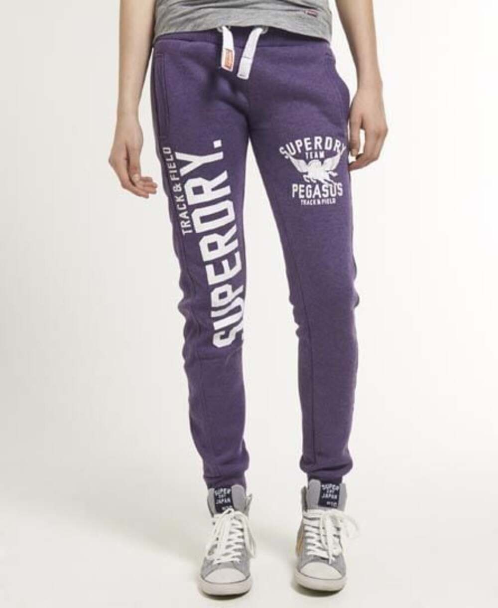 Superdry Women's Track & Field Joggers in Princedom Purple Plum Sz S Small